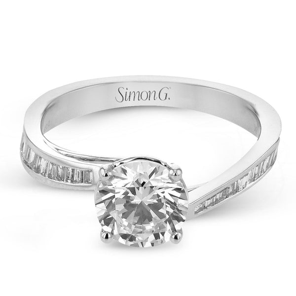 Round - Cut Engagement Ring In 18k Gold With Diamonds - Simon G. Jewelry