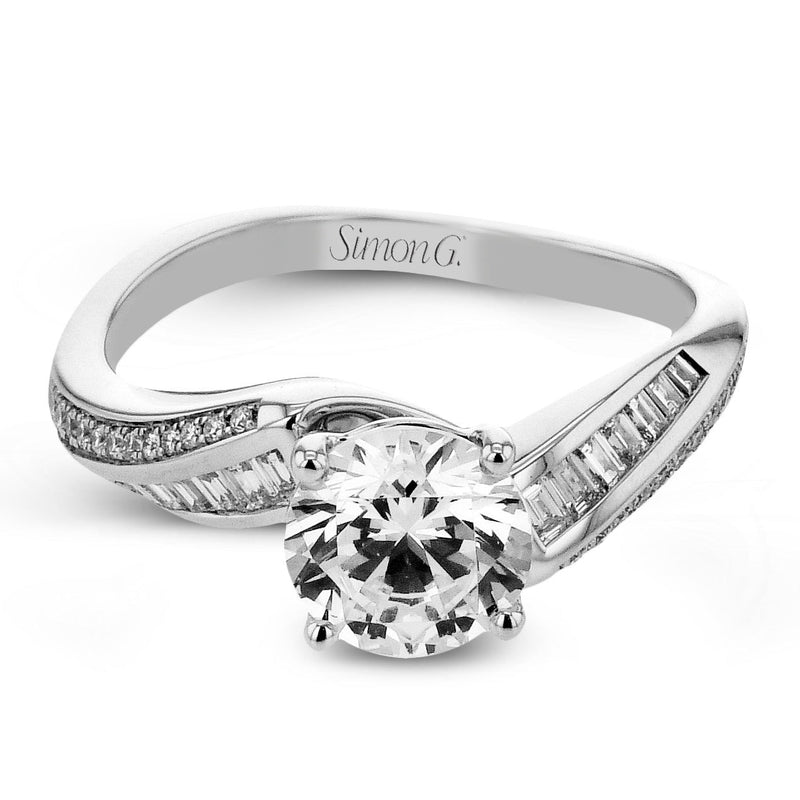 Round - Cut Engagement Ring In 18k Gold With Diamonds - Simon G. Jewelry