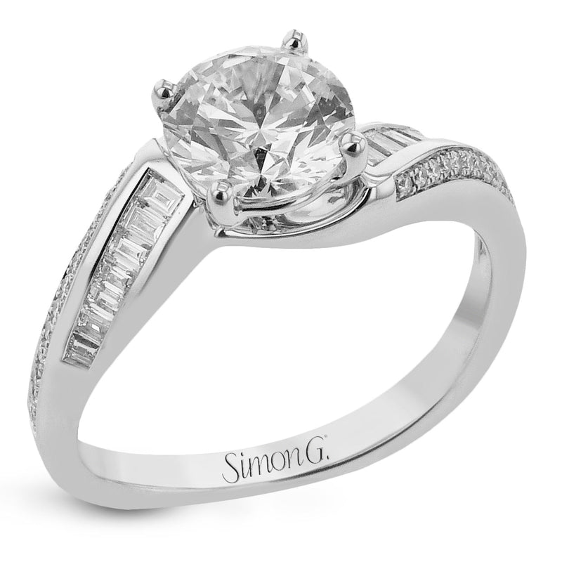 Round - Cut Engagement Ring In 18k Gold With Diamonds - Simon G. Jewelry