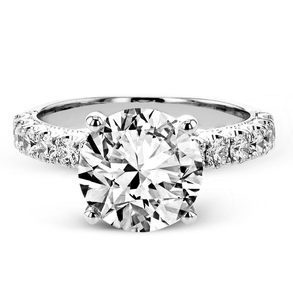 Round - cut Engagement Ring in 18k Gold with Diamonds - Simon G. Jewelry