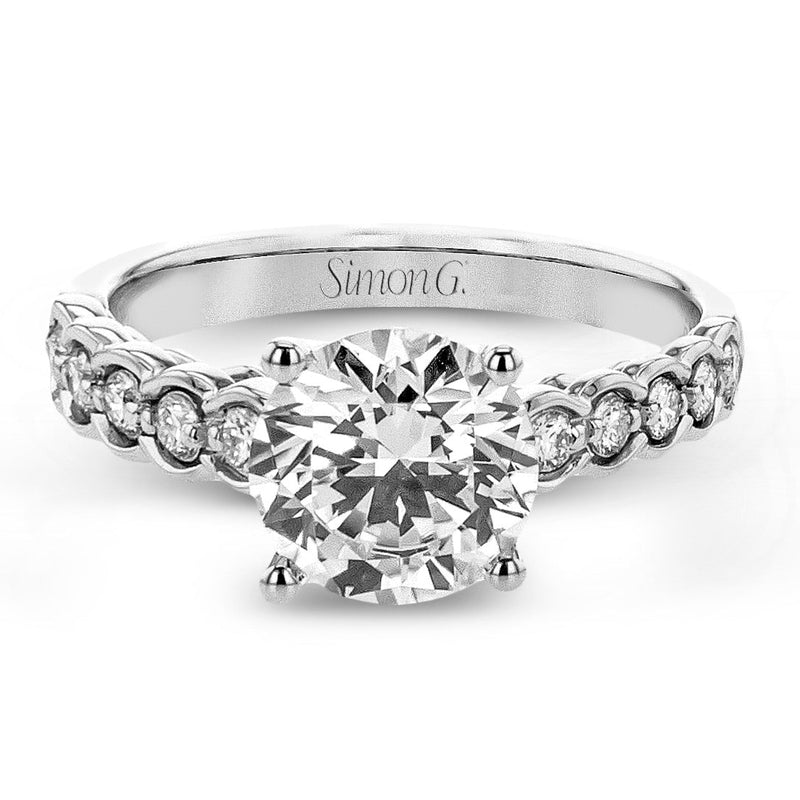 Round - cut Engagement Ring in 18k Gold with Diamonds - Simon G. Jewelry