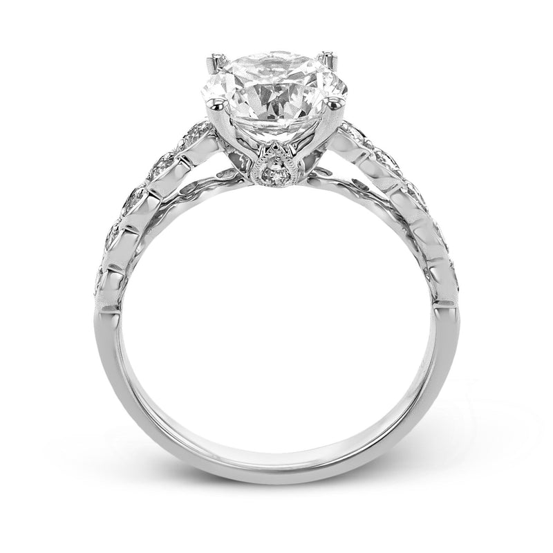 Round - cut Engagement Ring in 18k Gold with Diamonds - Simon G. Jewelry