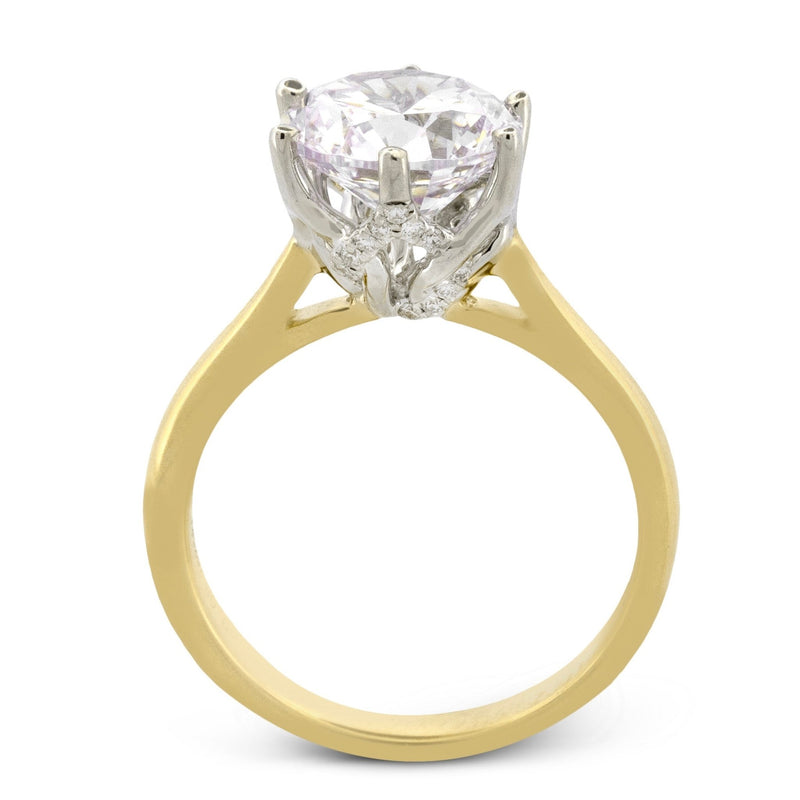 Round - cut Engagement Ring in 18k Gold with Diamonds - Simon G. Jewelry