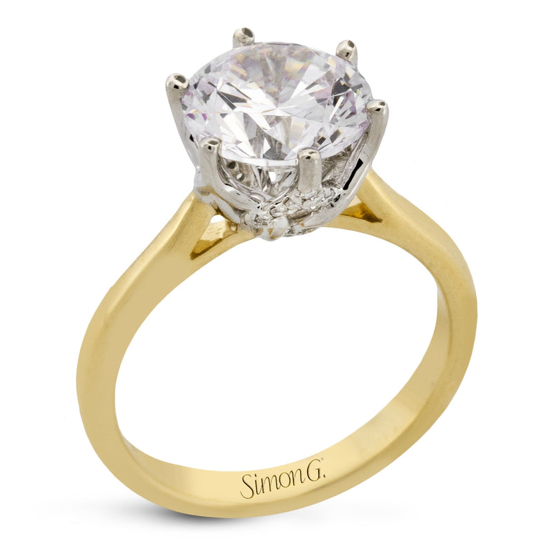 Round - cut Engagement Ring in 18k Gold with Diamonds - Simon G. Jewelry