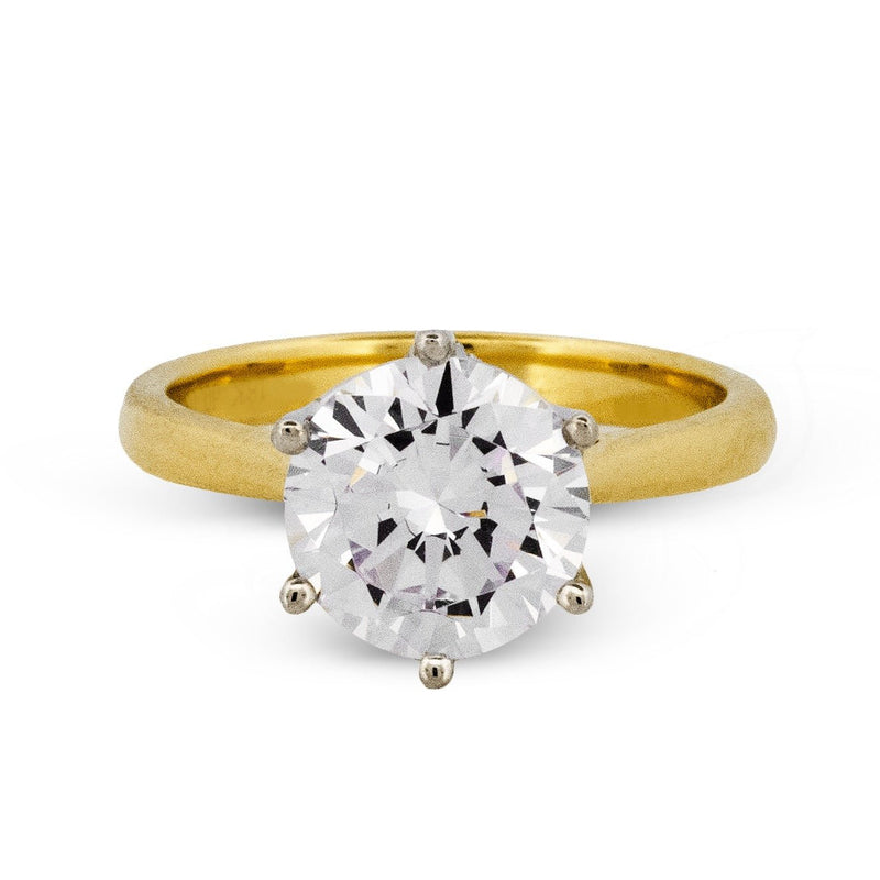 Round - cut Engagement Ring in 18k Gold with Diamonds - Simon G. Jewelry