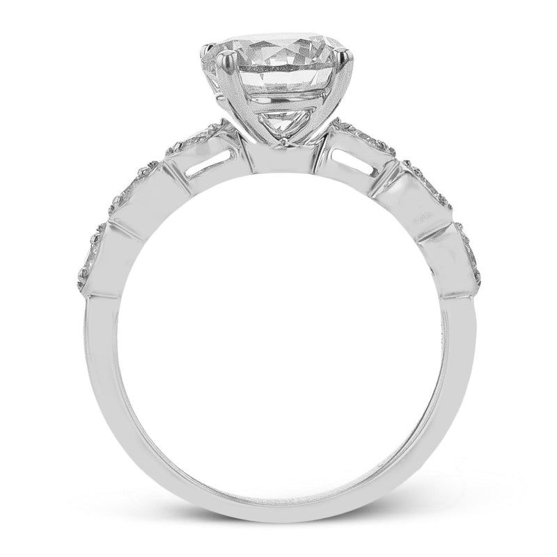 Round - cut Engagement Ring in 18k Gold with Diamonds - Simon G. Jewelry