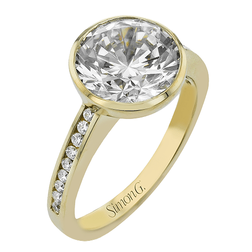 Round - cut Engagement Ring in 18k Gold with Diamonds - Simon G. Jewelry