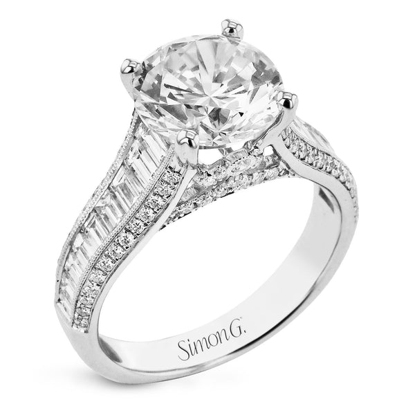 Round - cut Engagement Ring in 18k Gold with Diamonds - Simon G. Jewelry