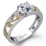 Round - Cut Engagement Ring In 18k Gold With Diamonds - Simon G. Jewelry