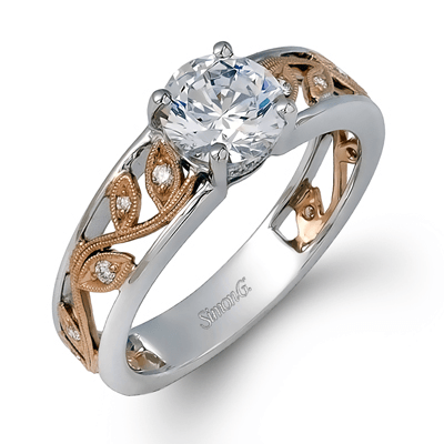 Round - Cut Engagement Ring In 18k Gold With Diamonds - Simon G. Jewelry