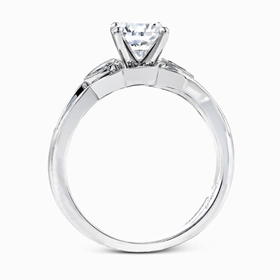 Round - cut Engagement Ring in 18k Gold with Diamonds - Simon G. Jewelry