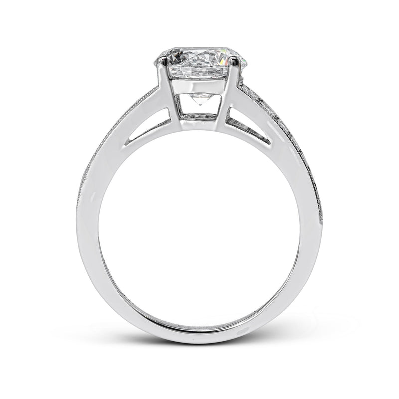 Round - Cut Engagement Ring In 18k Gold With Diamonds - Simon G. Jewelry