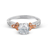 Round - Cut Engagement Ring In 18k Gold With Diamonds - Simon G. Jewelry