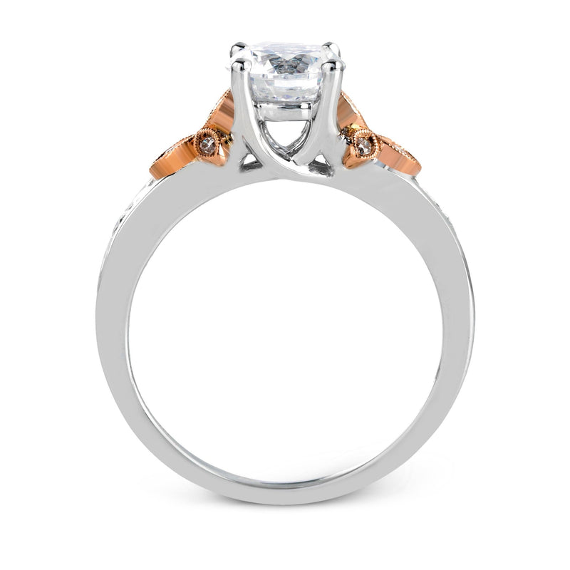 Round - Cut Engagement Ring In 18k Gold With Diamonds - Simon G. Jewelry