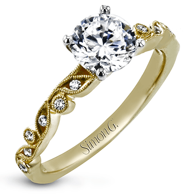 Round - cut Engagement Ring in 18k Gold with Diamonds - Simon G. Jewelry