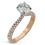 Round - Cut Engagement Ring in 18k Gold with Diamonds - Simon G. Jewelry