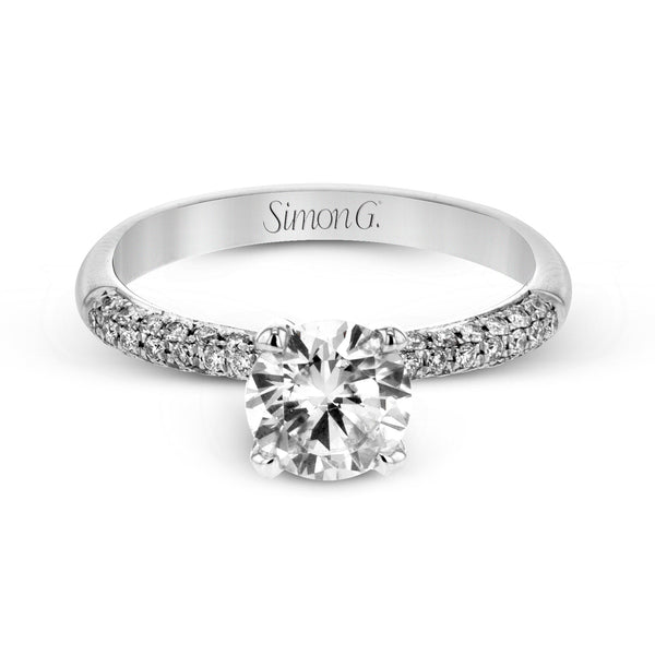 Round - Cut Engagement Ring In Platinum With Diamonds - Simon G. Jewelry