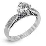 Round - cut Engagement Ring & Matching Wedding Band in 18k Gold with Diamonds - Simon G. Jewelry