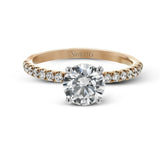 Round - cut Engagement Ring & Matching Wedding Band in 18k Gold with Diamonds - Simon G. Jewelry