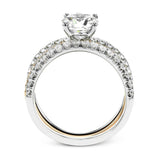 Round - cut Engagement Ring & Matching Wedding Band in 18k Gold with Diamonds - Simon G. Jewelry