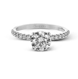 Round - cut Engagement Ring & Matching Wedding Band in 18k Gold with Diamonds - Simon G. Jewelry