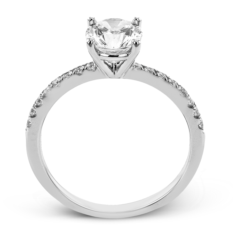 Round - cut Engagement Ring & Matching Wedding Band in 18k Gold with Diamonds - Simon G. Jewelry