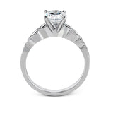 Round - cut Engagement Ring & Matching Wedding Band in 18k Gold with Diamonds - Simon G. Jewelry