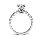 Round - cut Engagement Ring & Matching Wedding Band in 18k Gold with Diamonds - Simon G. Jewelry