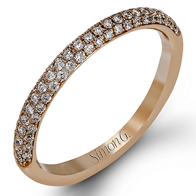Round cut Engagement Ring Matching Wedding Band in 18K Gold with Dia Simon G. Jewelry