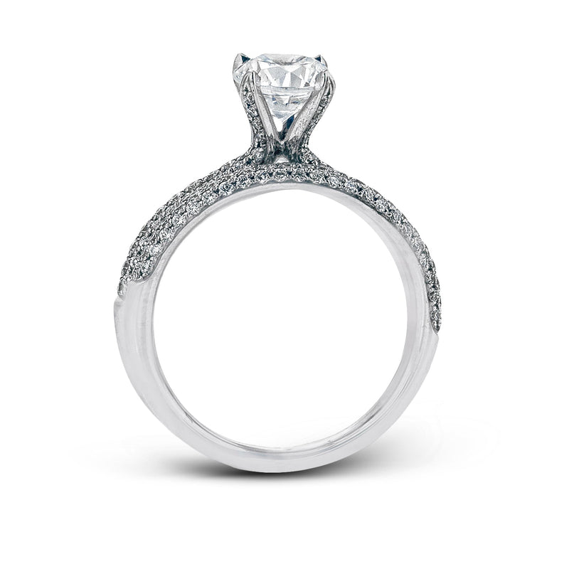 Round - cut Engagement Ring & Matching Wedding Band in 18K Gold with Diamonds - Simon G. Jewelry