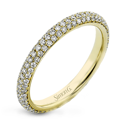 Round - cut Engagement Ring & Matching Wedding Band in 18K Gold with Diamonds - Simon G. Jewelry