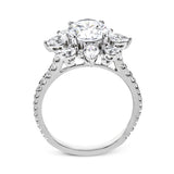 Round - Cut Flower Halo Engagement Ring In 18k Gold With Diamonds - Simon G. Jewelry