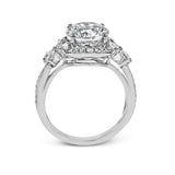 Round - cut Halo Engagement Ring in 18k Gold with Diamonds - Simon G. Jewelry