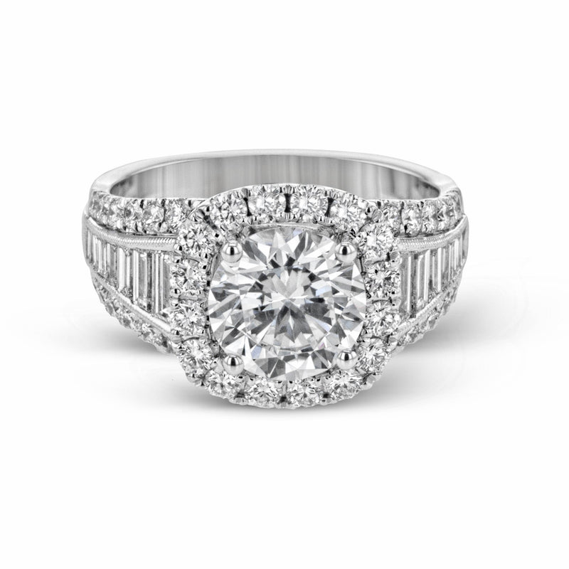 Round - Cut Halo Engagement Ring In 18k Gold With Diamonds - Simon G. Jewelry