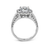 Round - Cut Halo Engagement Ring In 18k Gold With Diamonds - Simon G. Jewelry