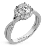 Round - Cut Halo Engagement Ring In 18k Gold With Diamonds - Simon G. Jewelry