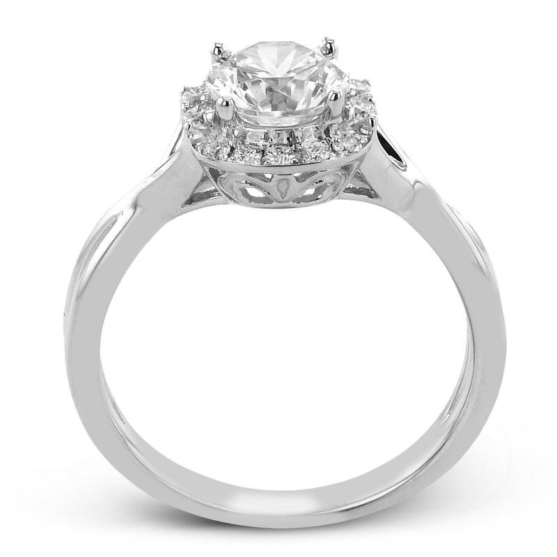 Round - Cut Halo Engagement Ring In 18k Gold With Diamonds - Simon G. Jewelry