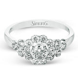 Round - Cut Halo Engagement Ring In 18k Gold With Diamonds - Simon G. Jewelry