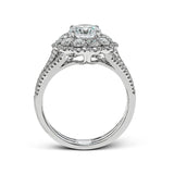 Round - Cut Halo Engagement Ring In 18k Gold With Diamonds - Simon G. Jewelry