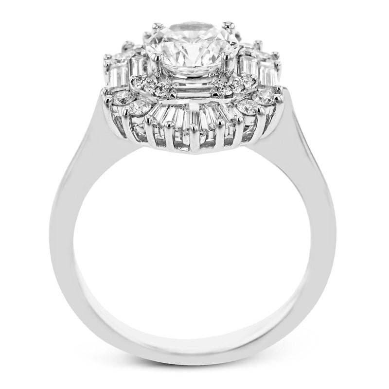 Round - Cut Halo Engagement Ring In 18k Gold With Diamonds - Simon G. Jewelry