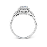 Round - cut Halo Engagement Ring in 18k Gold with Diamonds - Simon G. Jewelry