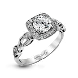 Round - Cut Halo Engagement Ring In 18k Gold With Diamonds - Simon G. Jewelry