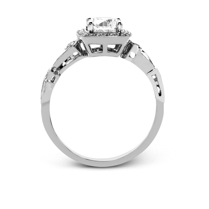 Round - Cut Halo Engagement Ring In 18k Gold With Diamonds - Simon G. Jewelry