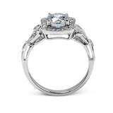 Round - Cut Halo Engagement Ring In 18k Gold With Diamonds - Simon G. Jewelry