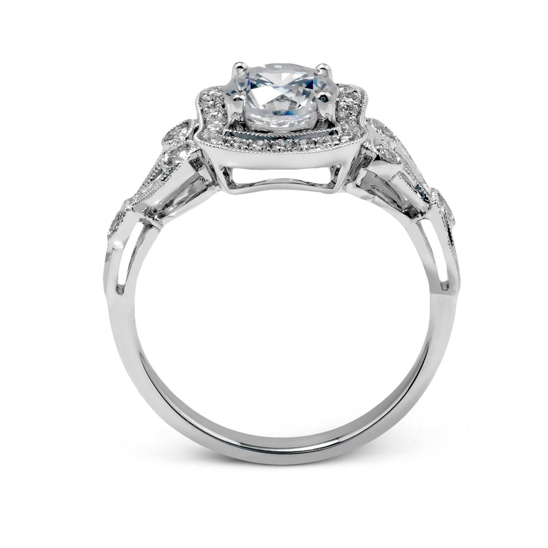 Round - Cut Halo Engagement Ring In 18k Gold With Diamonds - Simon G. Jewelry