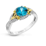 Round - Cut Halo Engagement Ring In 18k Gold With Diamonds - Simon G. Jewelry