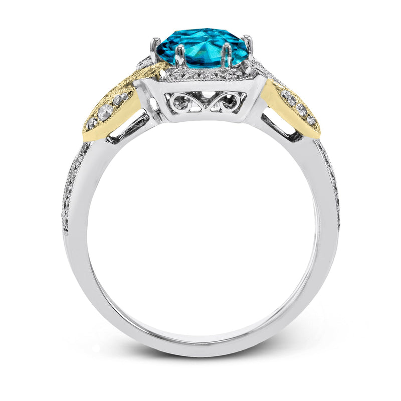 Round - Cut Halo Engagement Ring In 18k Gold With Diamonds - Simon G. Jewelry