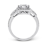 Round - Cut Halo Engagement Ring In 18k Gold With Diamonds - Simon G. Jewelry