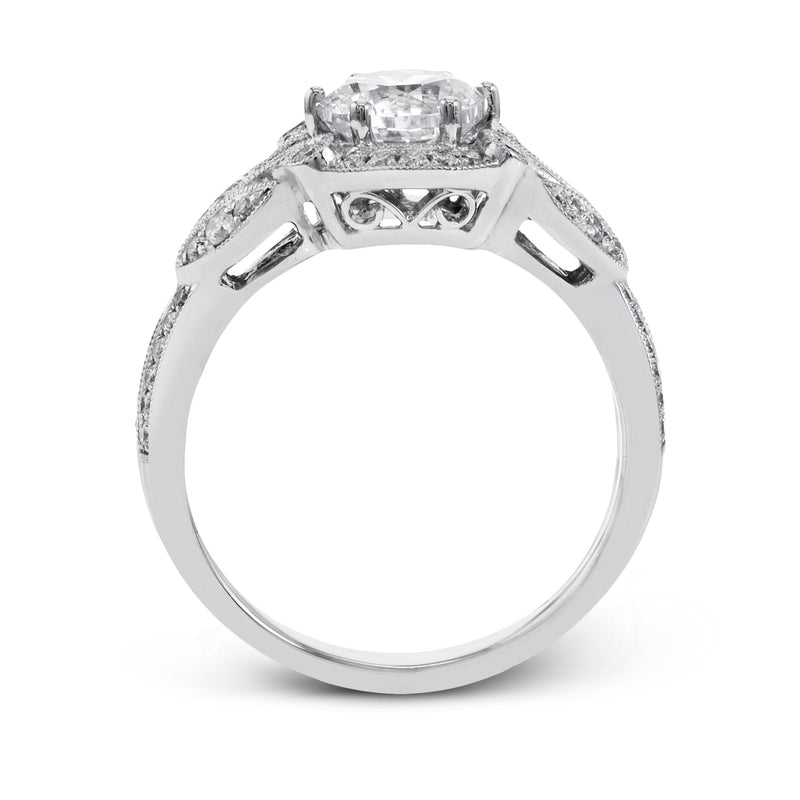 Round - Cut Halo Engagement Ring In 18k Gold With Diamonds - Simon G. Jewelry