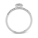 Round - cut Halo Ring & Matching Band in 18k Gold with Diamonds - Simon G. Jewelry